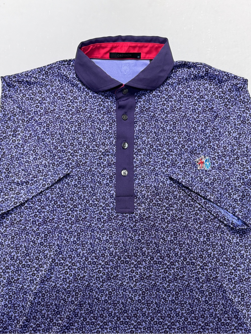 Men’s Medium Greyson Purple Performance Golf Polo Short Sleeve Shirt - Picture 4 of 7